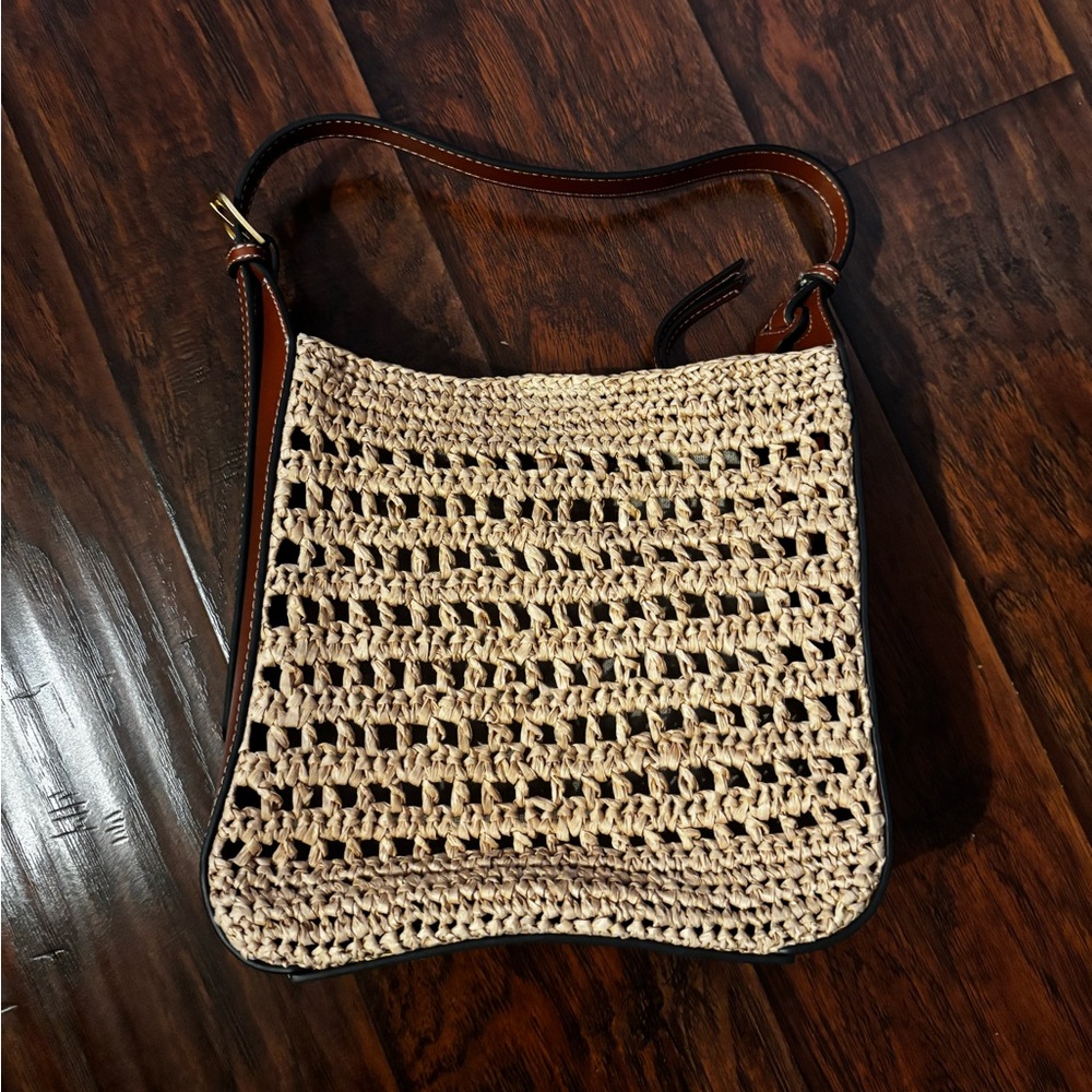 Mango woven shoulder bag